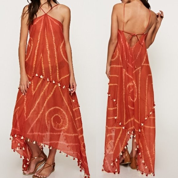 New Moroccan Scarf Print Tie Handkerchief Maxi - Picture 2 of 7